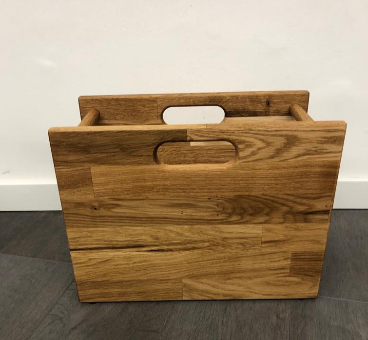 NordicStory Revistero de madera maciza roble